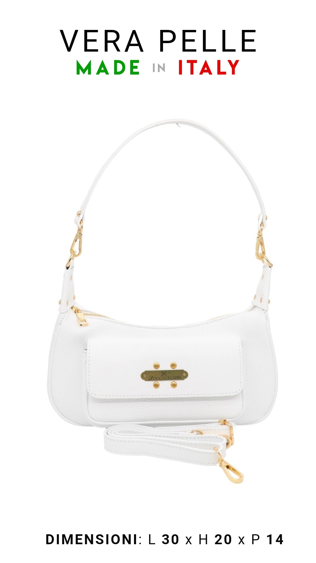 Borsa Hobo Bag Snow White - Rocca Di Capri