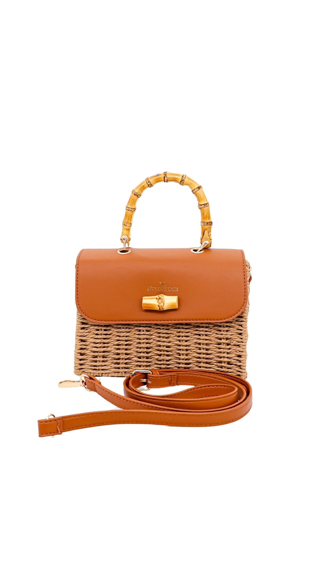 Borsa Top Handle Kimera In Bambù - Rocca Di Capri