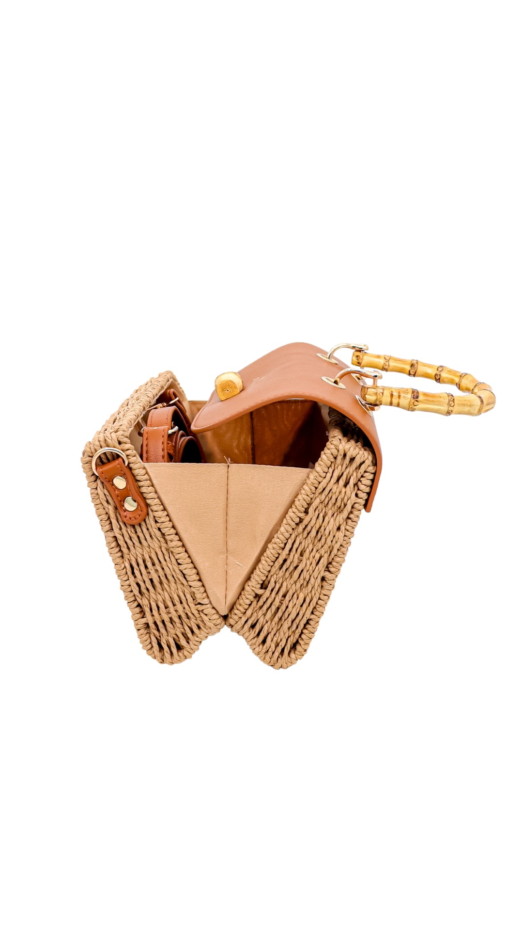 Borsa Top Handle Kimera In Bambù - Rocca Di Capri